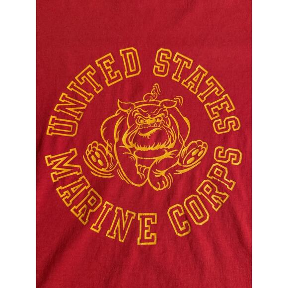 RARE USMC Marine Corps Devil Dog USA Made 2 Sided Graphic T Shirt Large Read - Picture 3 of 9